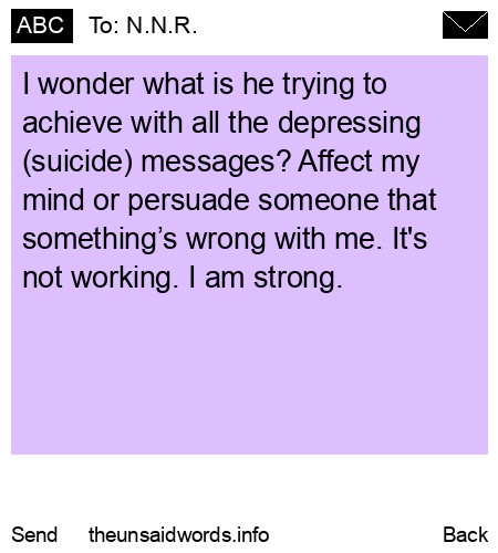 unsent message to N.N.R.