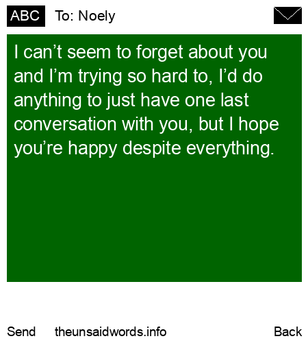 unsent message to Noely