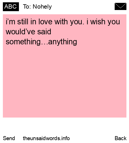 unsent message to Nohely