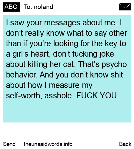 unsent message to noland