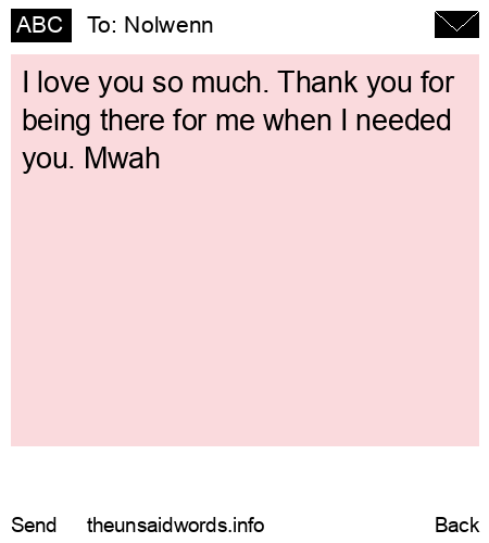 unsent message to Nolwenn 