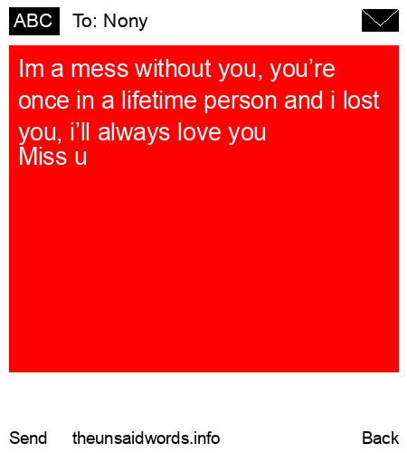 unsent message to Nony