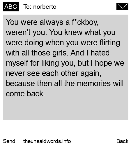 unsent message to norberto