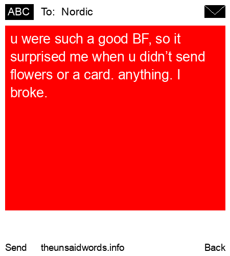 unsent message to  Nordic