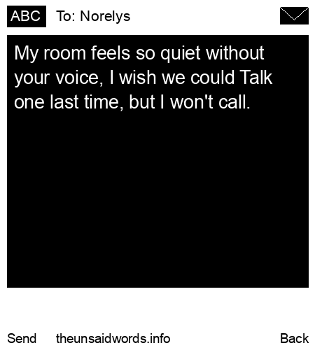 unsent message to Norelys