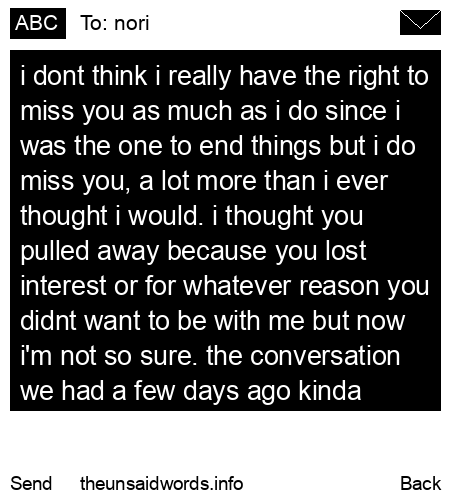 unsent message to nori