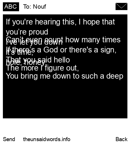 unsent message to Nouf