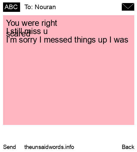 unsent message to Nouran
