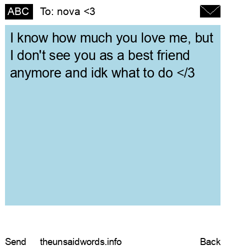 unsent message to nova <3