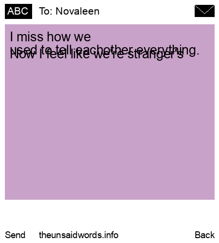 unsent message to Novaleen 