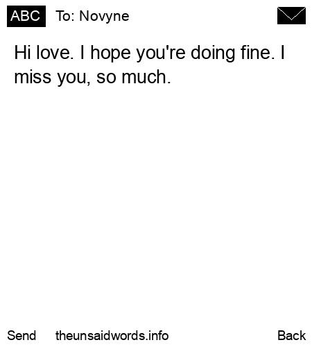 unsent message to Novyne 