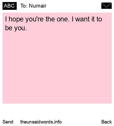 unsent message to Numair