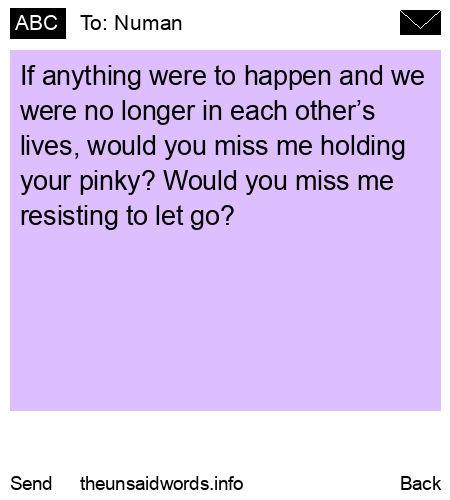 unsent message to Numan