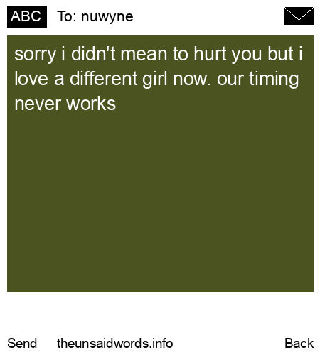 unsent message to nuwyne