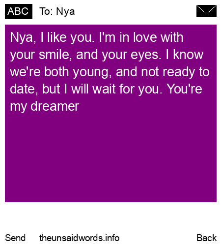 unsent message to Nya
