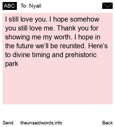unsent message to Nyall