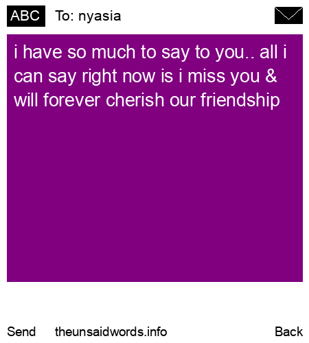 unsent message to nyasia