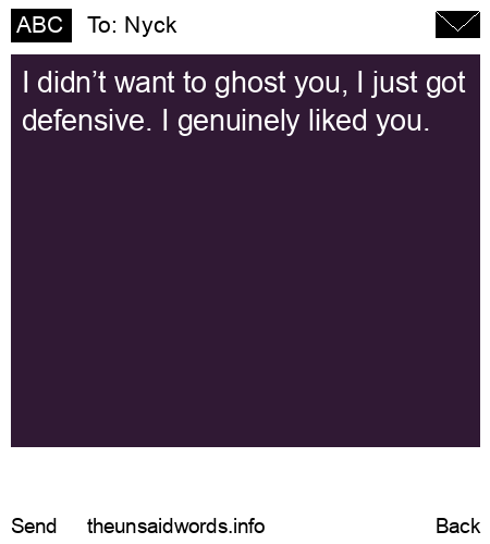 unsent message to Nyck
