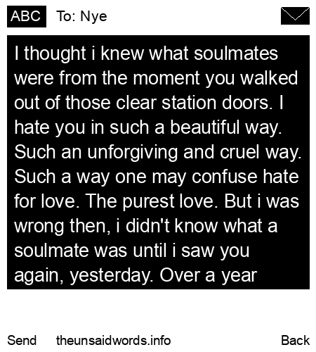 unsent message to Nye