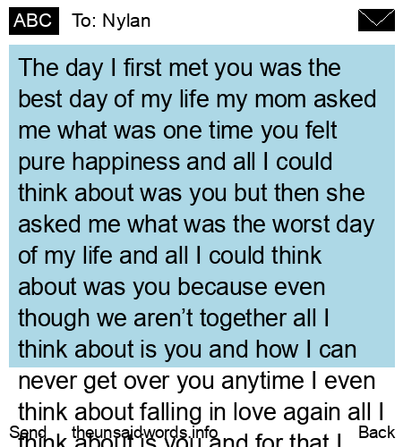 unsent message to Nylan
