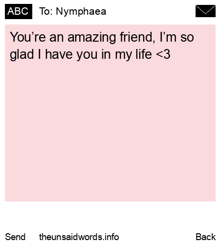 unsent message to Nymphaea 