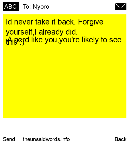 unsent message to Nyoro