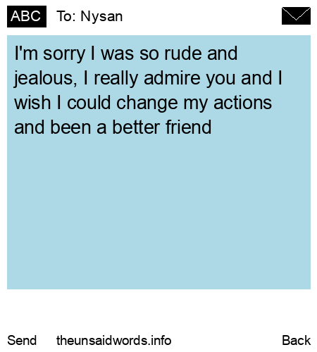 unsent message to Nysan