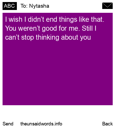 unsent message to Nytasha