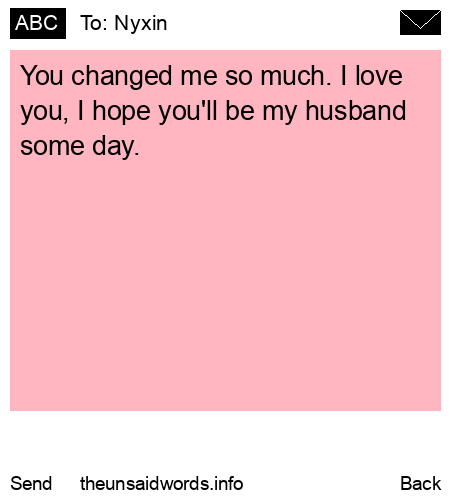 unsent message to Nyxin