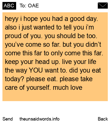 unsent message to OAE