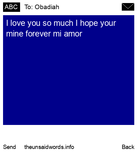 unsent message to Obadiah 
