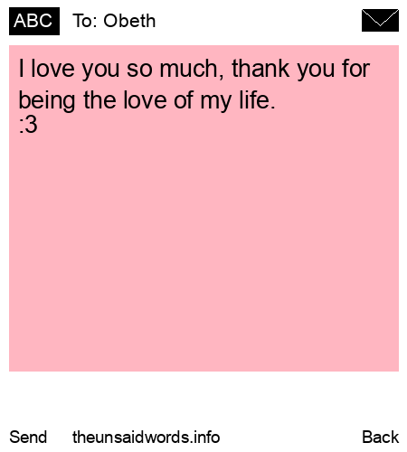 unsent message to Obeth
