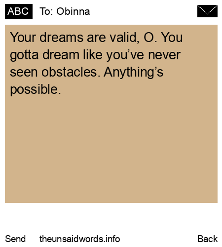 unsent message to Obinna