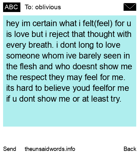 unsent message to oblivious