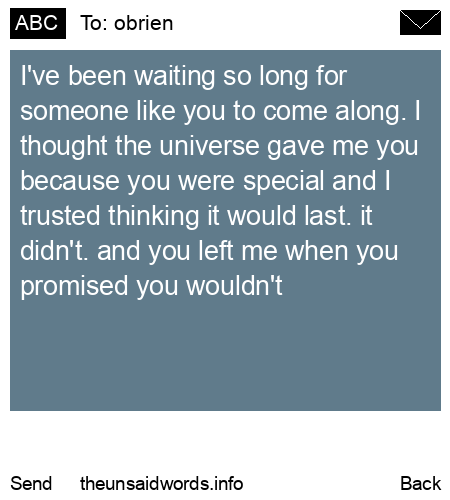 unsent message to obrien