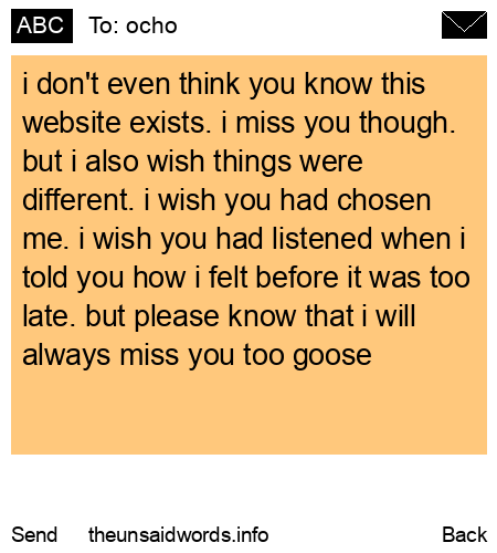 unsent message to ocho