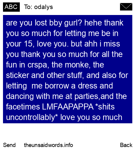 unsent message to odalys
