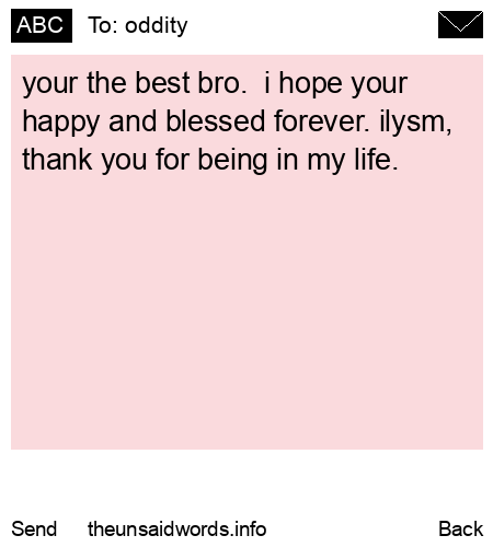 unsent message to oddity