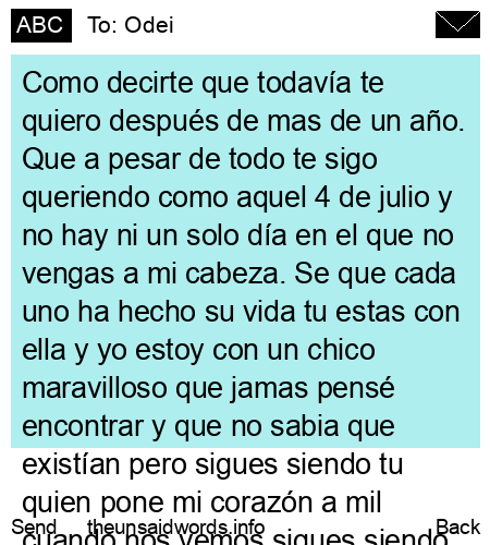 unsent message to Odei