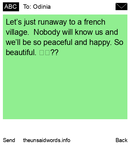 unsent message to Odinia