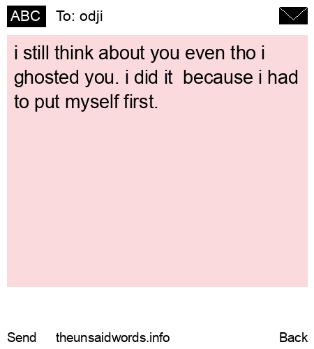 unsent message to odji