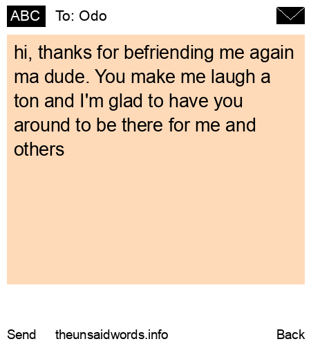 unsent message to Odo