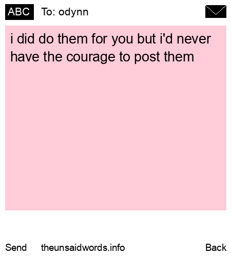 unsent message to odynn