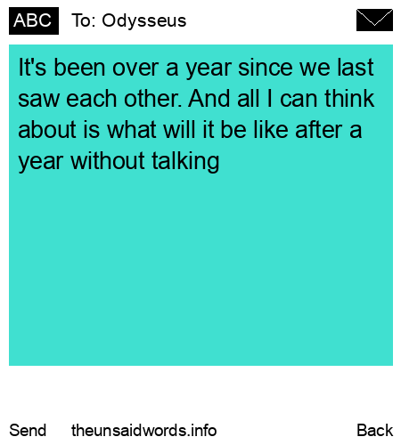 unsent message to Odysseus