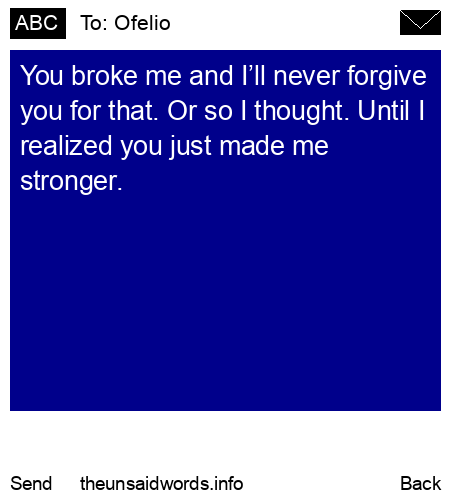 unsent message to Ofelio