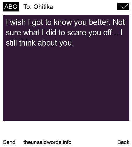 unsent message to Ohitika
