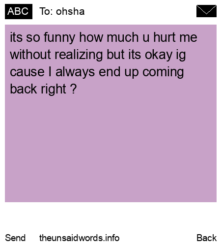 unsent message to ohsha