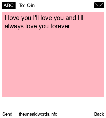 unsent message to Oin