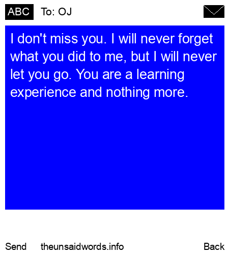 unsent message to OJ
