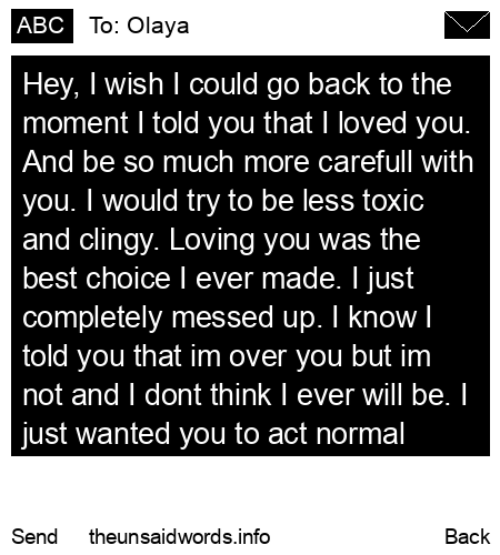 unsent message to Olaya